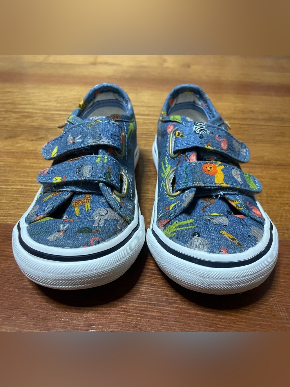 Keds x Rifle Paper Company Velcro Zoo Animal Print Sneakers - Blue Denim Size 6